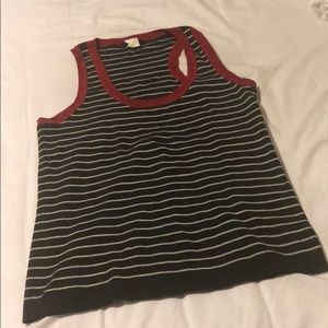 Jcrew cashmere and silk blend striped tank sz M